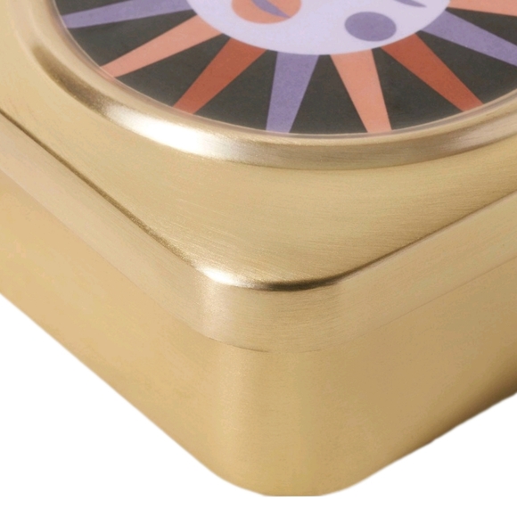 Opalhouse Jungalow Sun Face Gold Finish Lidded Box NWT 2"H x 5"W - Picture 3 of 6